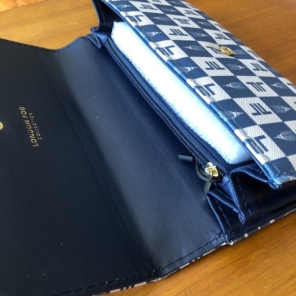 London Fog LFWS23901-Navy Lara Signature Flap Wallet 100th Year Anniversary $48 - Picture 6 of 12